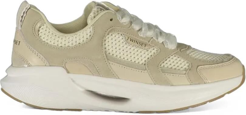 TWINSET mesh panelled sneakers Beige - Foto 3