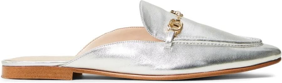 TWINSET Oval T leren muiltjes Grijs