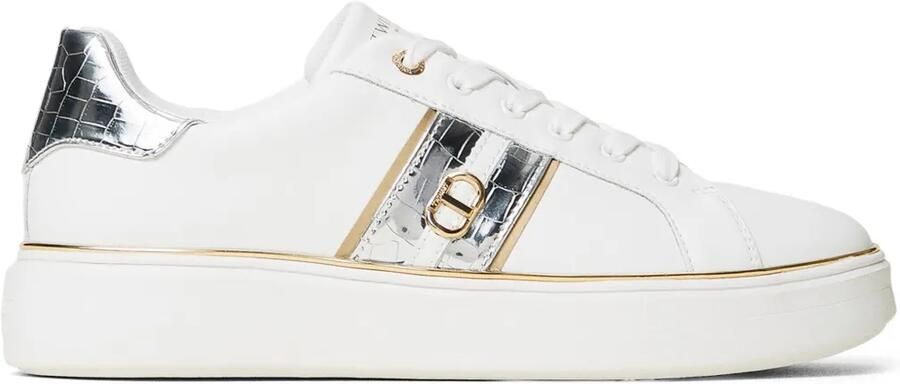 TWINSET Oval T leren sneakers Wit