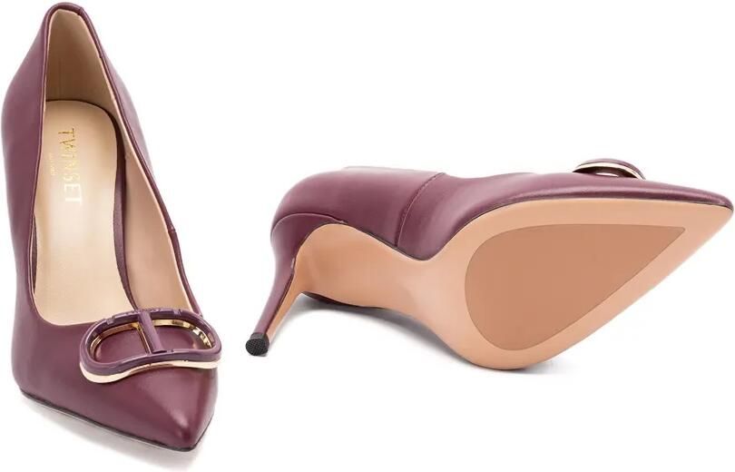 TWINSET Oval T pumps met puntige neus Roze - Foto 5