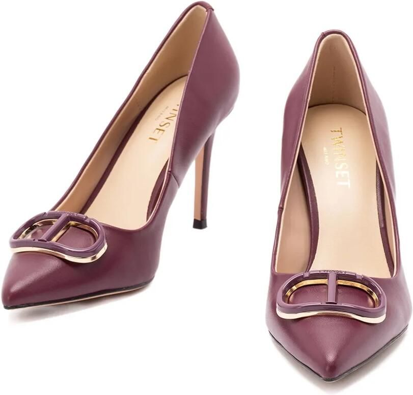 TWINSET Oval T pumps met puntige neus Roze - Foto 2