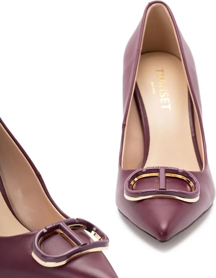 TWINSET Oval T pumps met puntige neus Roze - Foto 3