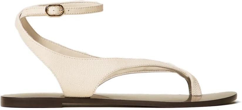 TWINSET Platte leren sandalen Beige
