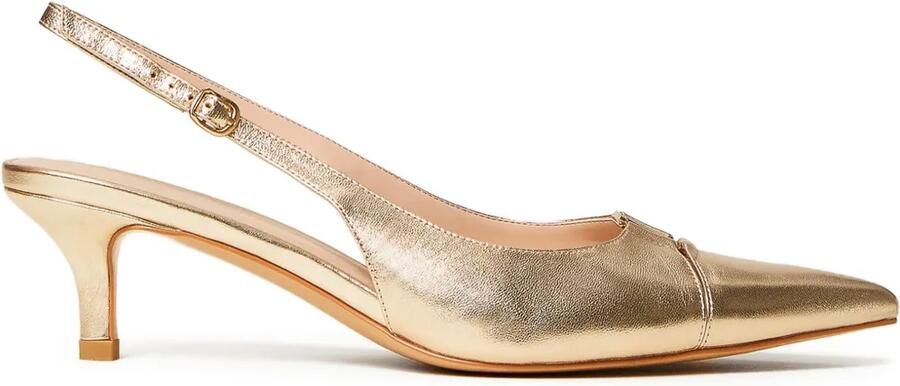 TWINSET Pumps met metallic-effect en logoplakkaat Goud