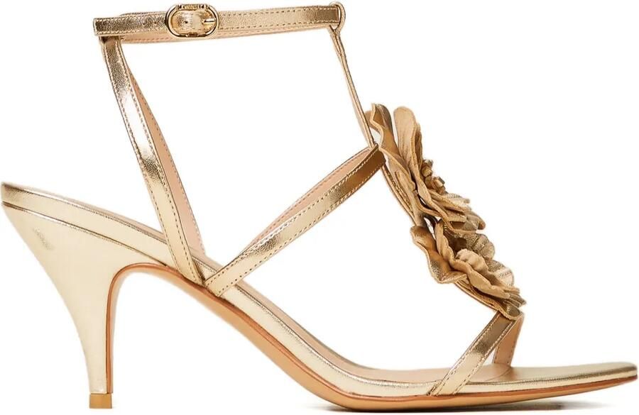 TWINSET Sandalen met bandjes en bloemapplicatie Goud