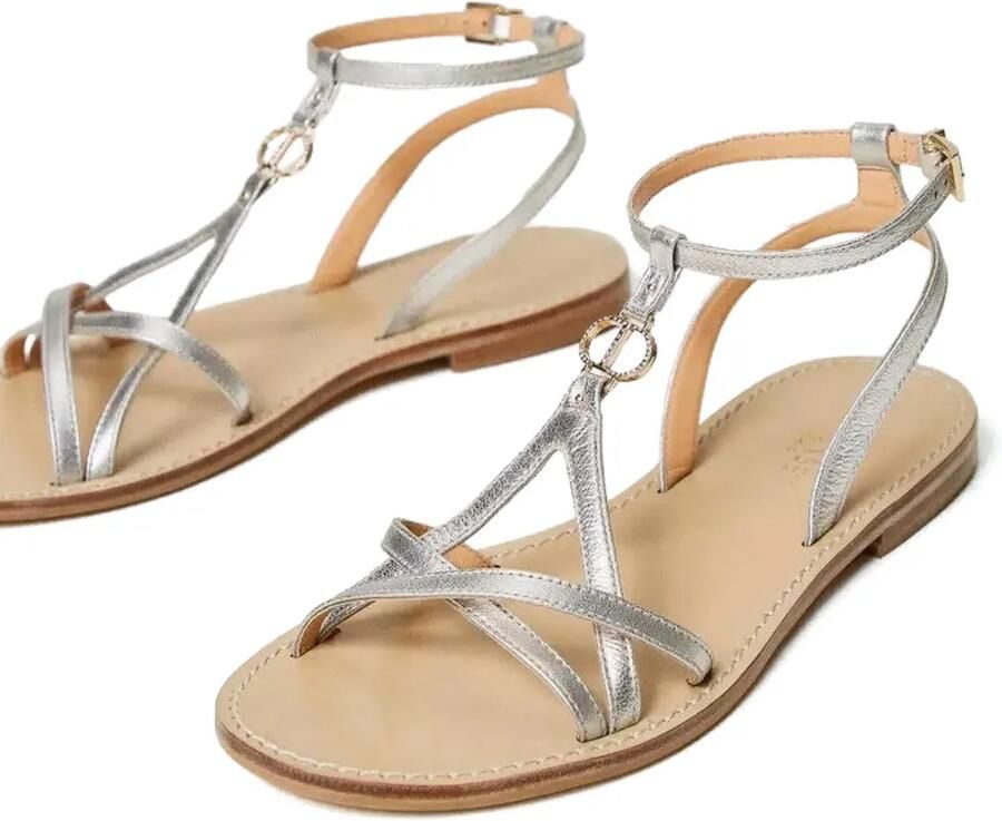 TWINSET Sandalen met logoplakkaat Zilver