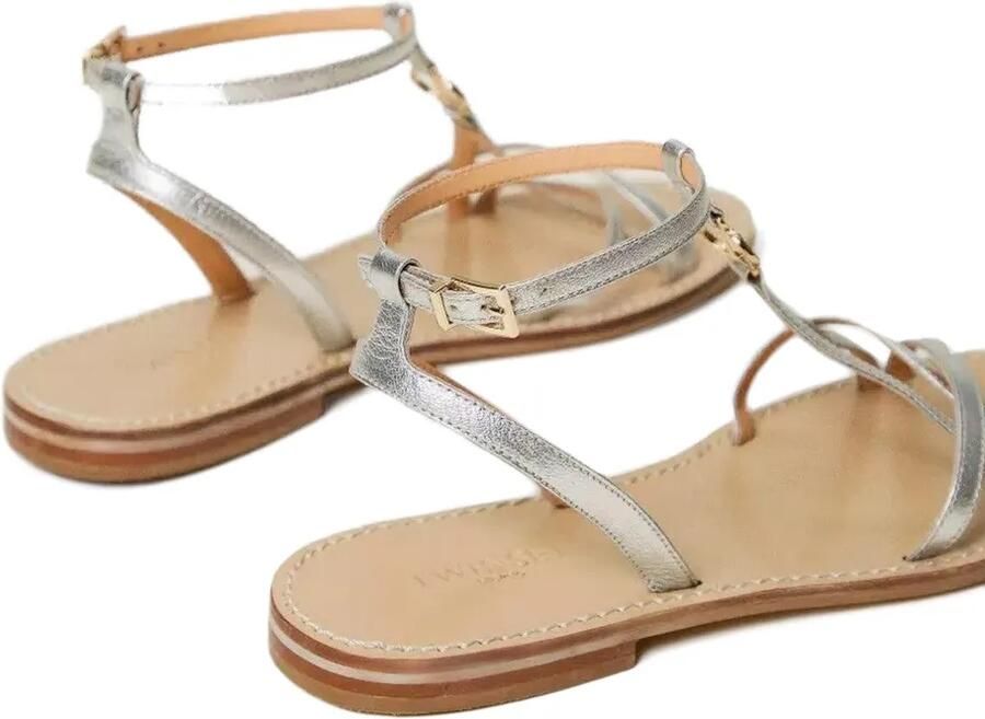 TWINSET Sandalen met logoplakkaat Zilver - Foto 2