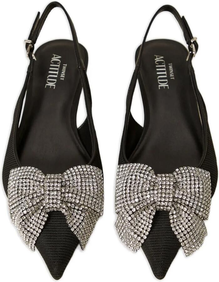 TWINSET Slingback pumps met hak en strik Zwart - Foto 2