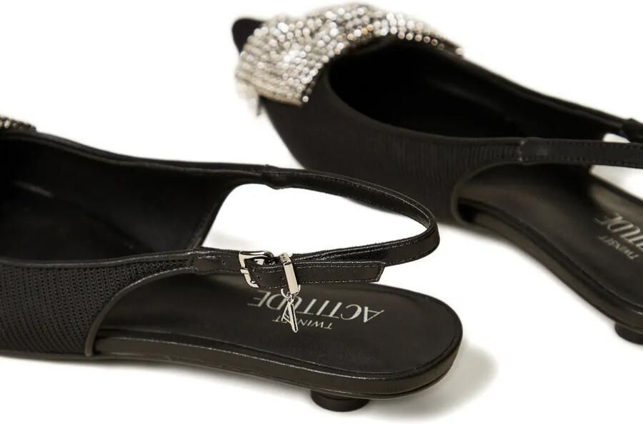 TWINSET Slingback pumps met hak en strik Zwart - Foto 3
