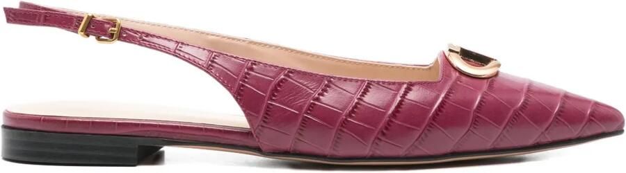 TWINSET Slingback pumps met krokodillen-reliëf Paars
