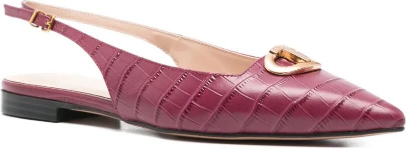 TWINSET Slingback pumps met krokodillen-reliëf Paars - Foto 3
