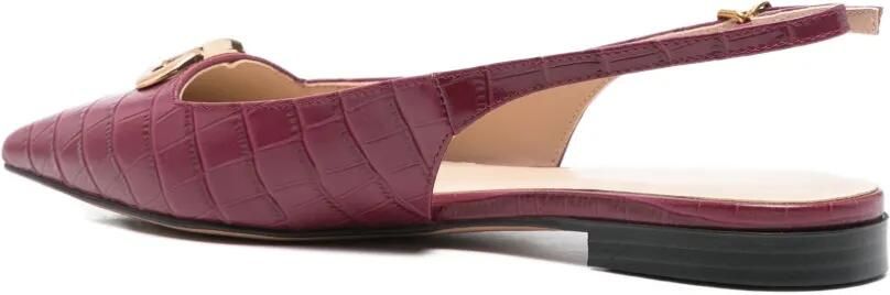 TWINSET Slingback pumps met krokodillen-reliëf Paars - Foto 4