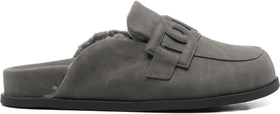 TWINSET Slippers met lammy voering en gespdetail Grijs