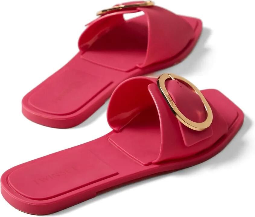 TWINSET Slippers met logo-gesp Roze - Foto 3