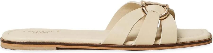 TWINSET Slippers met logogesp Beige