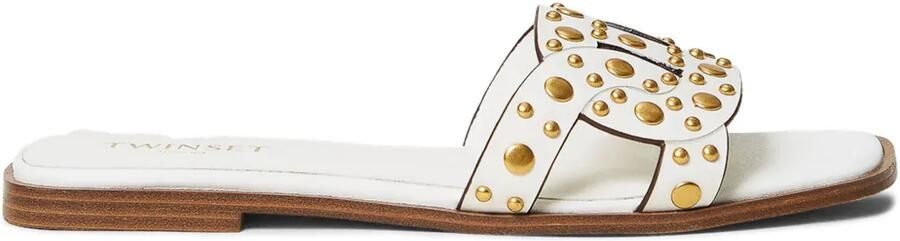 TWINSET Slippers verfraaid met studs Wit