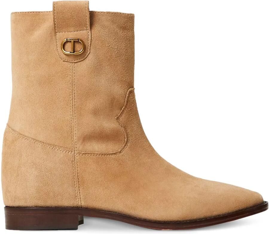 TWINSET Suède enkellaarzen Bruin