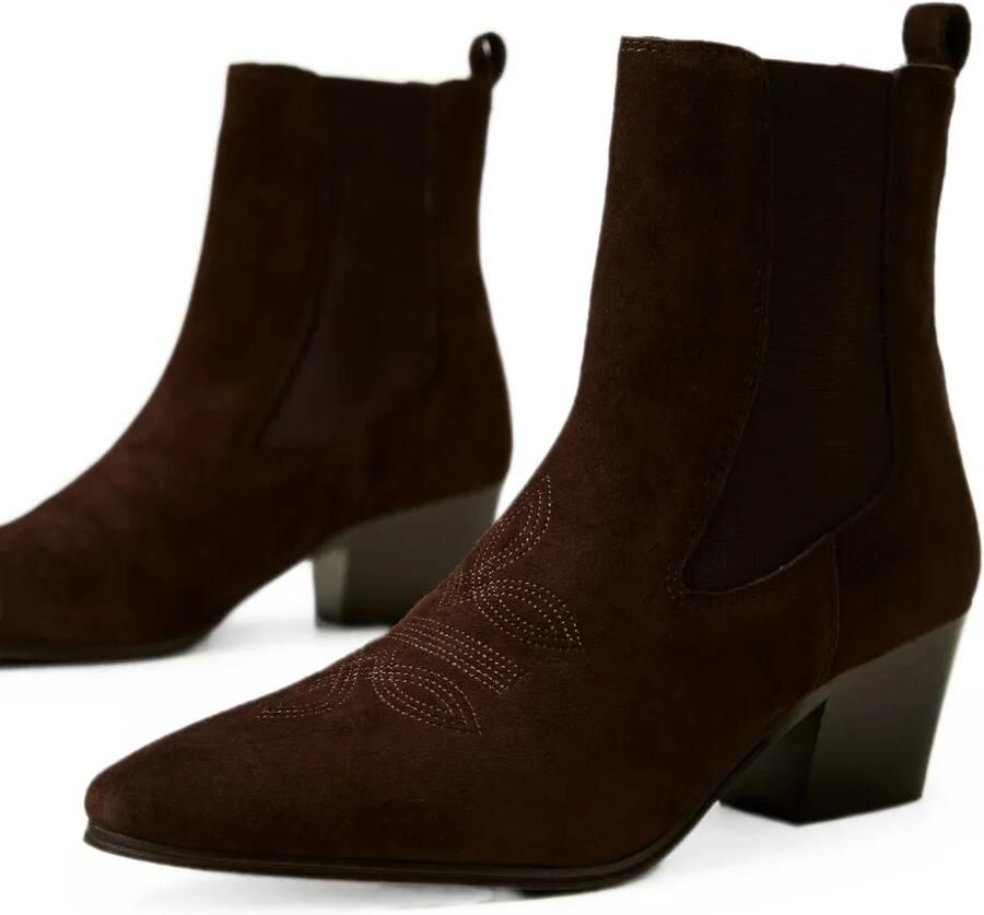 TWINSET Suède enkellaarzen Bruin - Foto 2