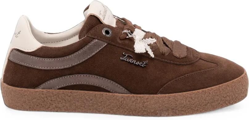 TWINSET suede leather sneakers Bruin