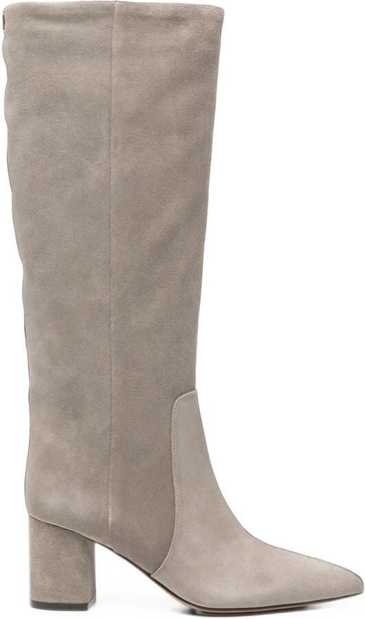 TWINSET suede pointed-toe boots Grijs