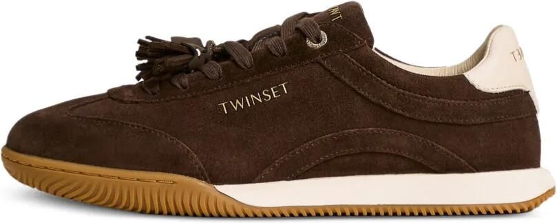 TWINSET Suède sneakers met kwastjes Bruin