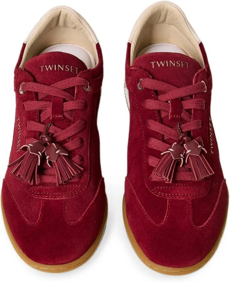 TWINSET Suède sneakers met kwastjes Rood - Foto 2
