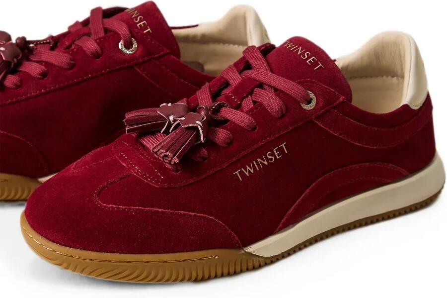 TWINSET Suède sneakers met kwastjes Rood - Foto 3
