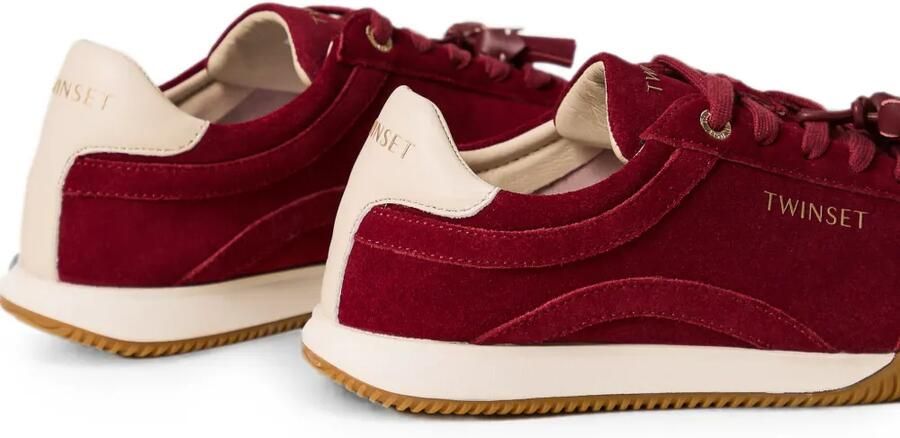 TWINSET Suède sneakers met kwastjes Rood - Foto 4