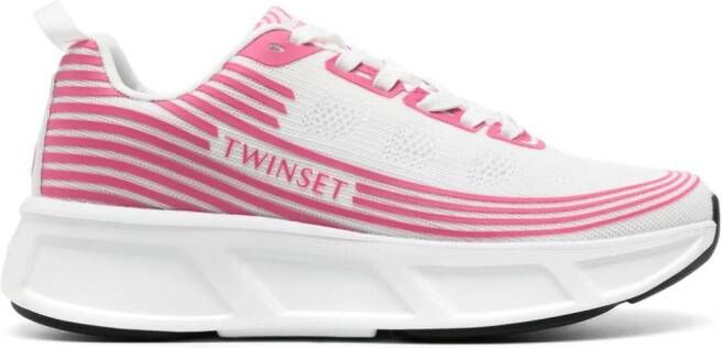 TWINSET x Fessura gestreepte sneakers Wit