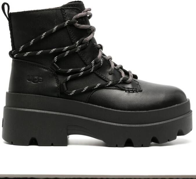 UGG Brisbane leren enkellaarzen Zwart