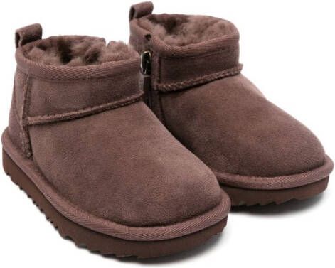 UGG Kids Classic Ultra Mini suède laarzen Bruin