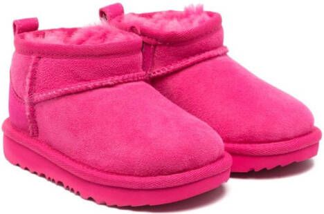 UGG Kids Classic Ultra Mini suède laarzen Roze