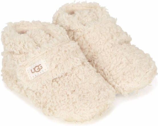UGG Kids Enkellaarzen met klittenband en textuur Wit