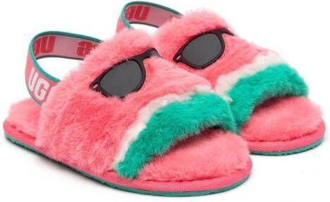 UGG Kids Fluff Yeah slippers met watermeloen Roze