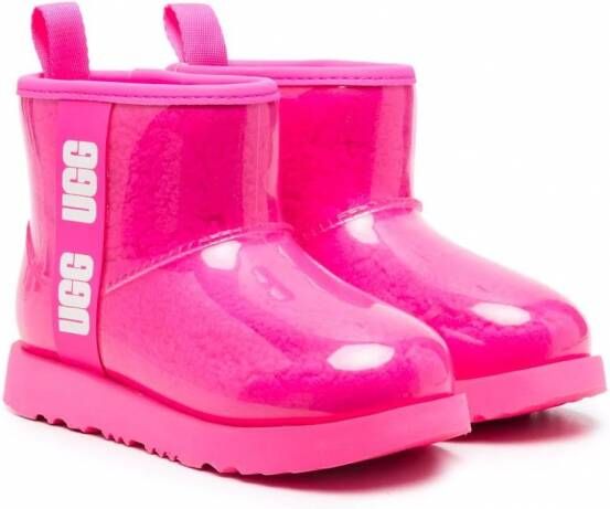 UGG Kids Regenlaarzen met logoband Roze