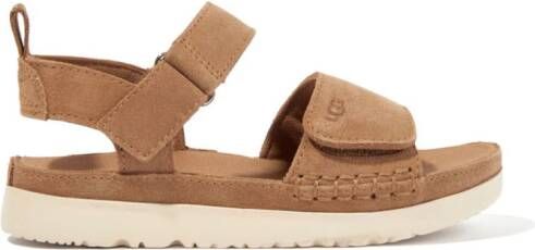 UGG Kids Suède sandalen met klittenband Bruin