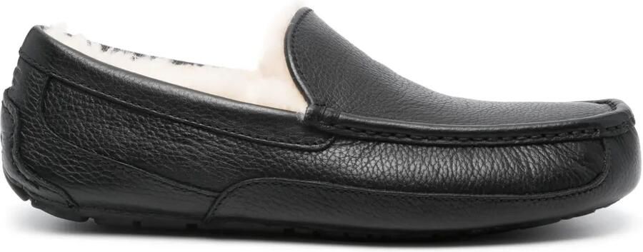 UGG Ascot leren slippers Zwart