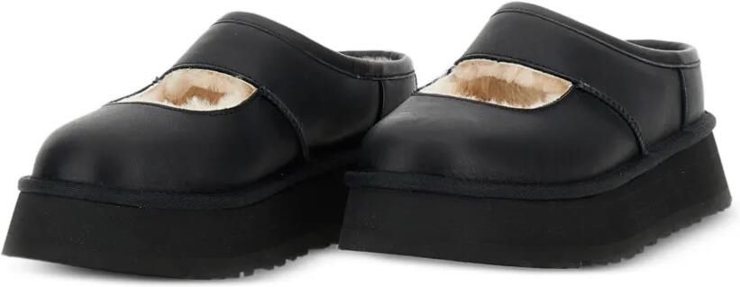 UGG Bea leren muiltjes met plateauzool Zwart