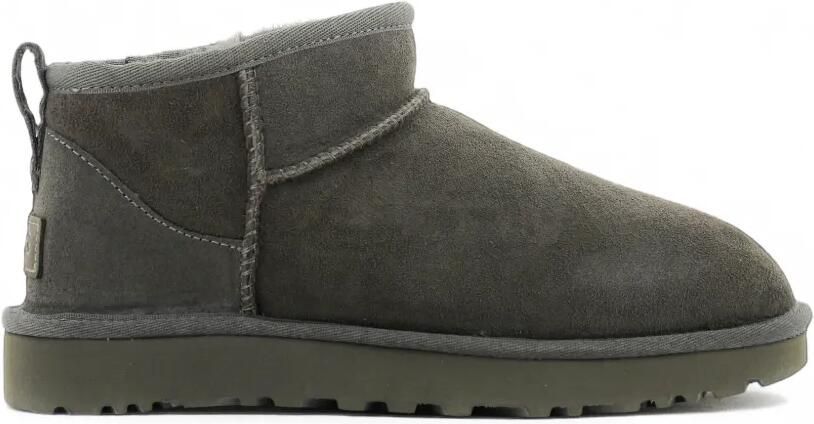 UGG Classic Ultra Mini leather ankle boots Grijs