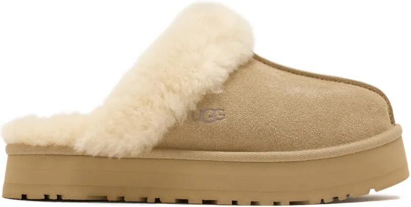 UGG Disquette lammy muiltjes met plateauzool Beige