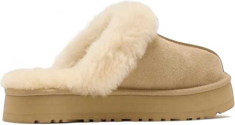 UGG Disquette lammy muiltjes met plateauzool Beige - Foto 4