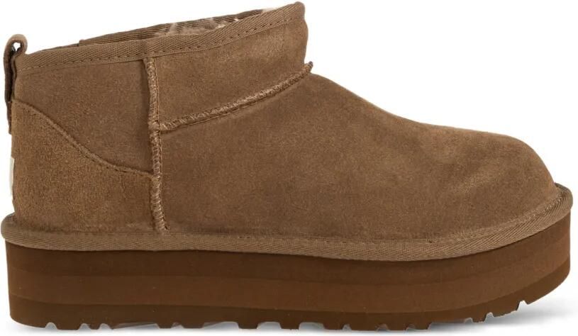 UGG Kids Classic Ultra Mini laarzen met plateauzool Bruin