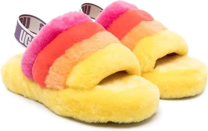 UGG Kids Fluff Yeah lammy sandalen Geel