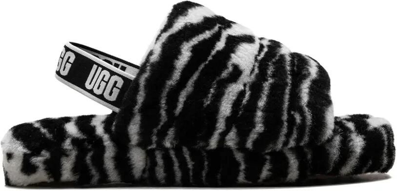 UGG Kids Fluff Yeah Slide "Zebra" slippers Zwart - Foto 4