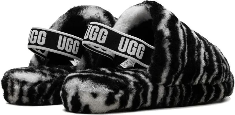 UGG Kids Fluff Yeah Slide "Zebra" slippers Zwart - Foto 2