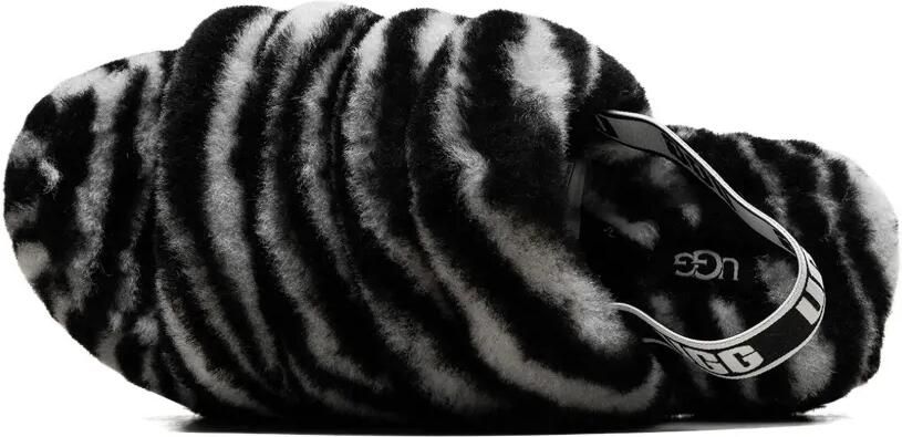 UGG Kids Fluff Yeah Slide "Zebra" slippers Zwart - Foto 3
