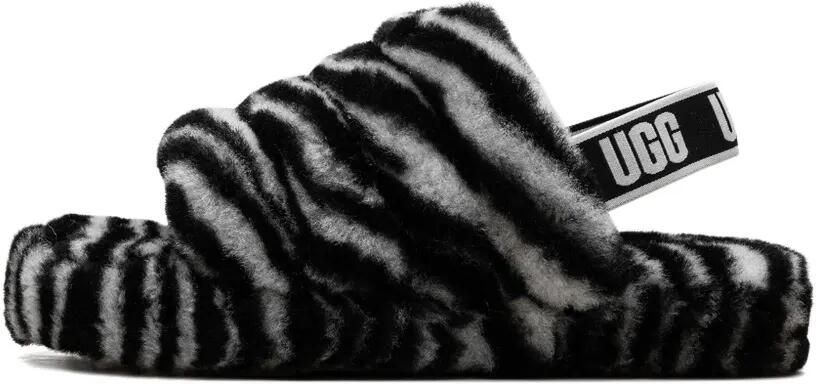 UGG Kids Fluff Yeah Slide "Zebra" slippers Zwart - Foto 5