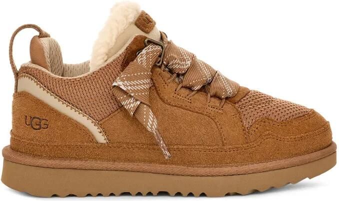 UGG Kids Lowmel sneakers met lammy voering en suède vlakken Bruin