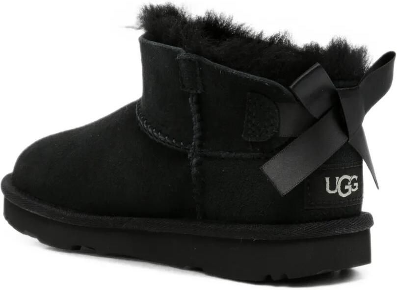 UGG Kids Ultra Mini Bailey suède laarzen met strikdetail Zwart