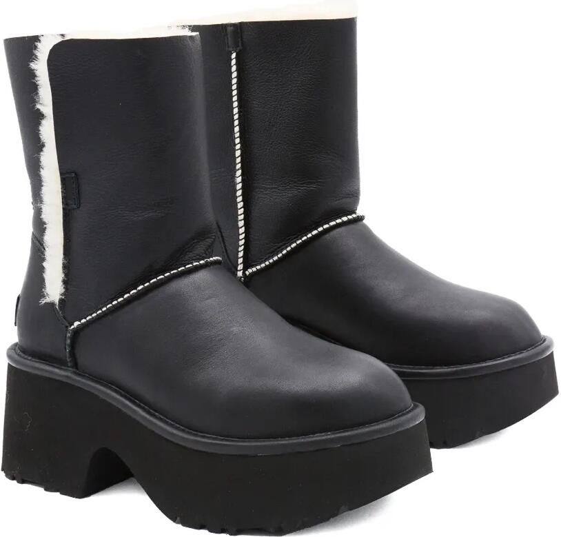 UGG Leren laarzen met plateauzool en bont Zwart - Foto 2
